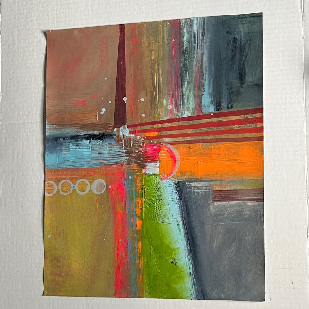 Abstract Multicolor Unframed Wall Art | Original 16x20 Acrylic Painting
